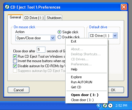 CD Eject Tool - It is a utility that manages CD drive doors.